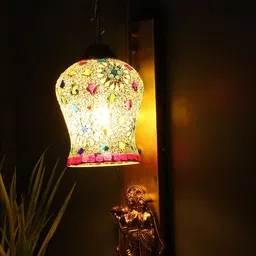 MFD HOME FURNISHING Multicoloured Textured Traditional Wall Lamp-24