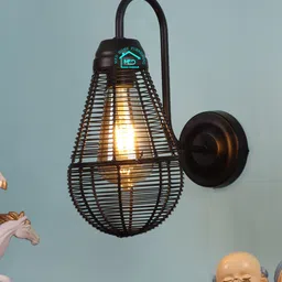 MFD HOME FURNISHING Black Quirky Wall Lamp-image-41