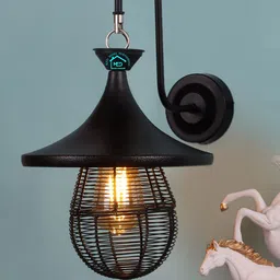 MFD HOME FURNISHING Black Quirky Wall Lamp-21