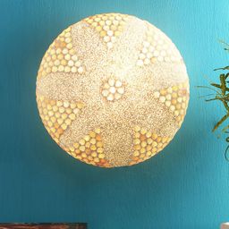 Devansh Mosaic Gold-Toned & Grey Flush Mounted Contemporary Wall Lamp-38