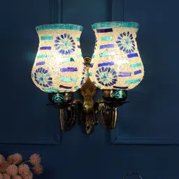 MFD HOME FURNISHING Multicoloured Floral Textured Wall Lamp-29