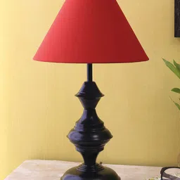 Devansh Red & Black Solid Mota Katori Table Lamp image 5