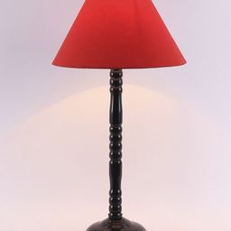Devansh Red & Black Iron Traditional Table Lamp with Shade image 2