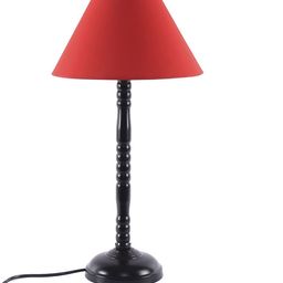 Devansh Red & Black Iron Traditional Table Lamp with Shade image 3