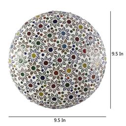 Devansh White & Multicoloured Printed  Flush Mounted Mosaic Ceiling Lamp image 4