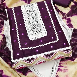 SHADOW & SAINING Printed Pure Cotton Unstitched Dress Material-image-20