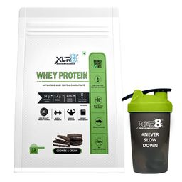 XLR8 Flavoured Whey Protein 24 g Protein,  4 lb  Cookies & Cream with Shaker -image-85