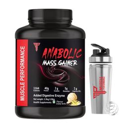 Muscle Performance Anabolic Mass Gainer,  5.5 lb  Creamy Vanilla with Steel Shaker -image-26