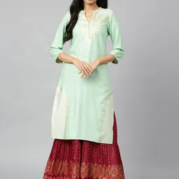 AURELIA Ethnic Printed Regular Kurta-image-54