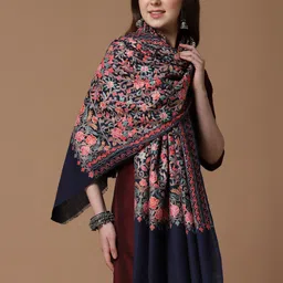 SWI Stylish Floral Embroidery Aari Work Shawl-image-88