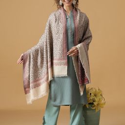 Tiara Women Floral Woven Design Shawl-image-86