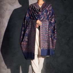 Zamour Ethnic Motifs Woven Design Kani Shawl-image-24