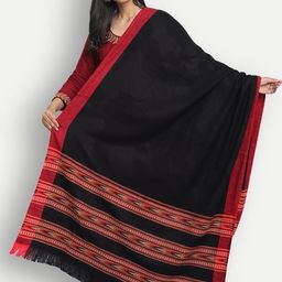 Zamour Women Black & Red Woven-Design Shawl-picture-48