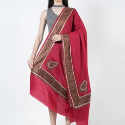 MUFFLY Ethnic Motifs Printed Woollen Shawl-image-8
