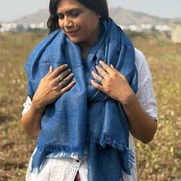 Chidiyaa Sardi Ki Dhoop Midnight Snuggle Pure Wool Zari Shawl-picture-13