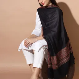 Pashmoda Ethnic Motifs Woven Design Jamawar Shawl-25