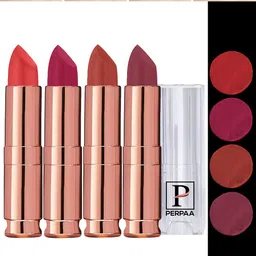 PERPAA 4Pc Antique Velvet Matte Lipstick with Jojoba Oil & Shea Butter- Shades 73,80,84,93-image-91