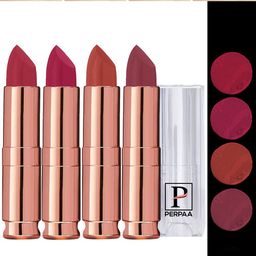 PERPAA 4Pc Antique Velvet Matte Lipstick with Jojoba Oil & Shea Butter- Shades 73-80-84-87-image-100