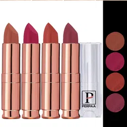 PERPAA 4Pc Antique Velvet Matte Lipstick with Jojoba Oil & Shea Butter-Shades 73-80-84-111-image-76