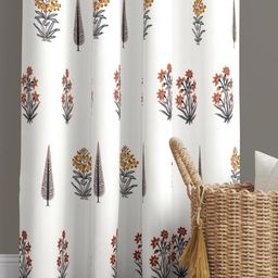 BED-SHEET.COM White & Brown Floral Printed Window Curtain-image-53