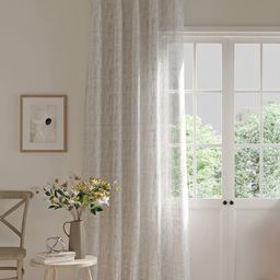 DDecor White Abstract Sheer Long Door Curtain-26