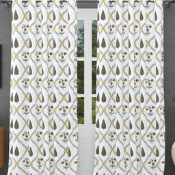 JAIPUR FABRIC Grey & Yellow Floral Window-27