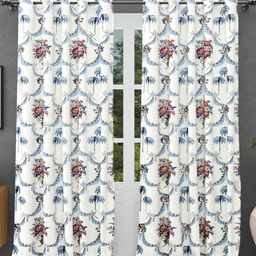JAIPUR FABRIC Blue & White Floral Window-image-95