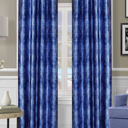 ROMEE Blue Set of 2 Room Darkening Long Door Curtains-22