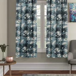 RRC Black Set of 2 Floral Room Darkening Window-image-12