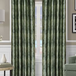 ROMEE Green Set of 2 Room Darkening Long Door Curtain-54