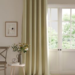DDecor Beige Solid Room Darkening Eyelet Long Door Curtain-11