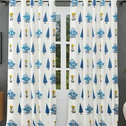 JAIPUR FABRIC Blue & White Floral Window-picture-37