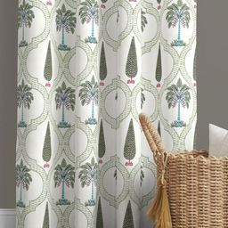 JAIPUR FABRIC Green & White Floral Long Door Curtain-picture-23