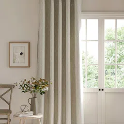 DDecor Beige & White Geometric Room Darkening Long Door Curtain-image-63