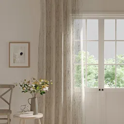 DDecor Taupe & White Abstract Sheer Door Curtain-image-72
