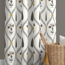 JAIPUR FABRIC White & Grey Floral Window-21