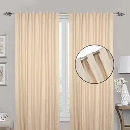 Lushomes Cream 2 Pieces Black Out Door Curtain-image-17