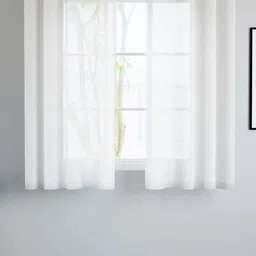 Encasa Homes White 2 Pieces Sheer Cotton Window Curtains-17
