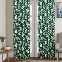 KLOTTHE Green & White Set of 2 Floral Door Curtain-16