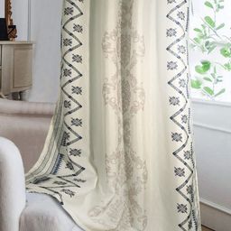Cortina Off White & Mauve Ethnic Motifs Long Door Curtain-44
