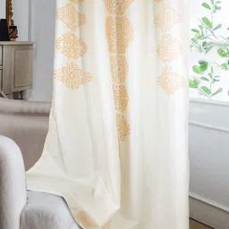 Cortina Cream-Coloured & Beige Ethnic Motifs Digital Printed Door Curtain-16