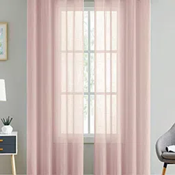 LINENWALAS Happy Sleeping Pink Set of 2 Sheer Door Curtain-image-83