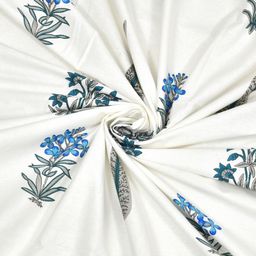 BED-SHEET.COM Grey & White Cotton Floral Printed Window Curtain image 5