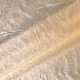 Cortina Set of 2 Cream-Coloured Embossed Leaf Print Polyester Long Door Curtains image 2