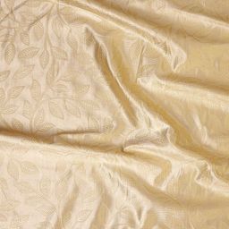 Cortina Set of 2 Cream-Coloured Embossed Leaf Print Polyester Window Curtains image 5
