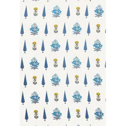 BED-SHEET.COM Blue & White Cotton Floral Printed Window Curtain-picture-12
