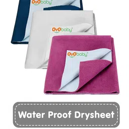 OyO Baby 3 Pieces Blue & Pink Waterproof Mattress Protector-27
