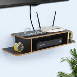 Home Sparkle Black MDF Basic Wall Shelf-10