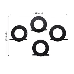 RANDOM Black Set of 4 Moon MDF Basic Wall Shelf image 5
