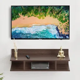 Devansh Brown MDF TV Cabinet Wall Shelf-11